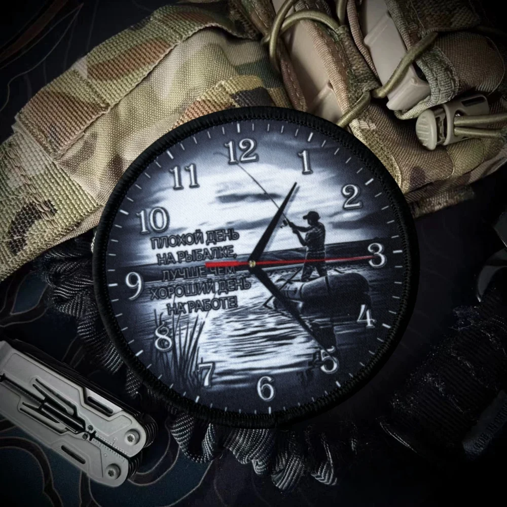 Parche táctico pescador reloj divertido gancho y bucle moral militar - imagen 3