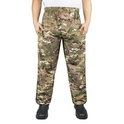 Pantalones impermeables camuflaje biónico con cintura elástica