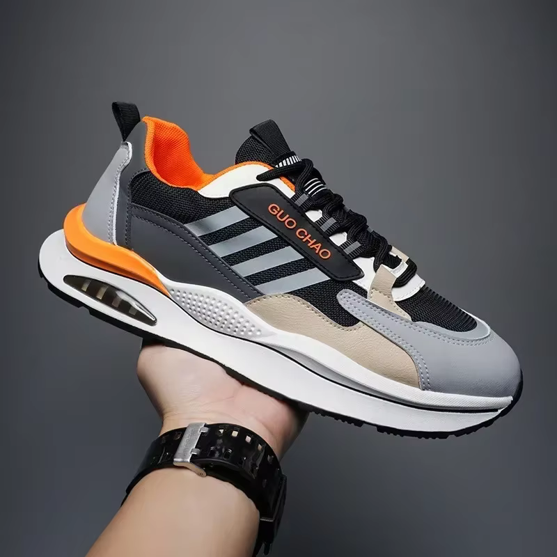 Zapatillas de malla con plataforma para hombre, deportivas