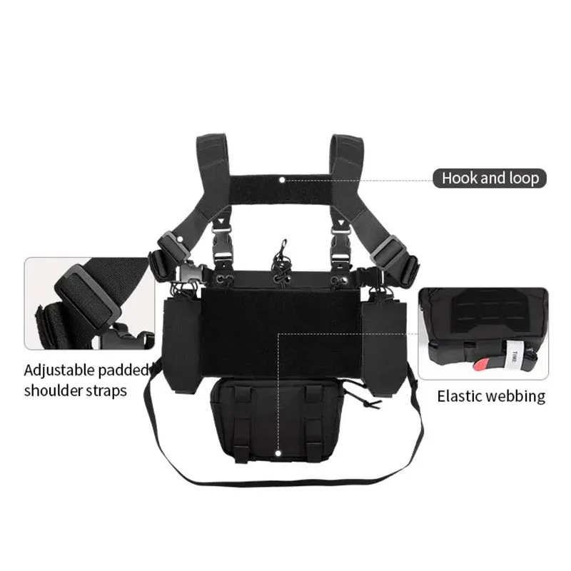 YAKEDA Mini chaleco táctico portacargadores MOLLE desmontable - imagen 5