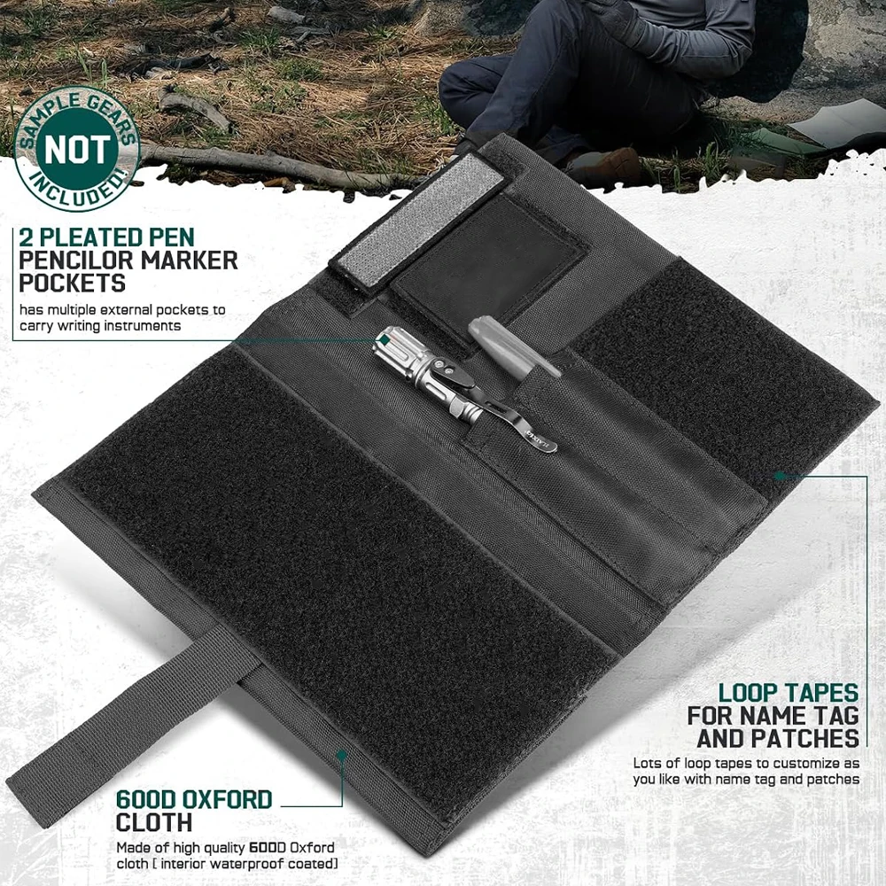 Funda táctica para libreta con portabolígrafos y organizador EDC - imagen 4