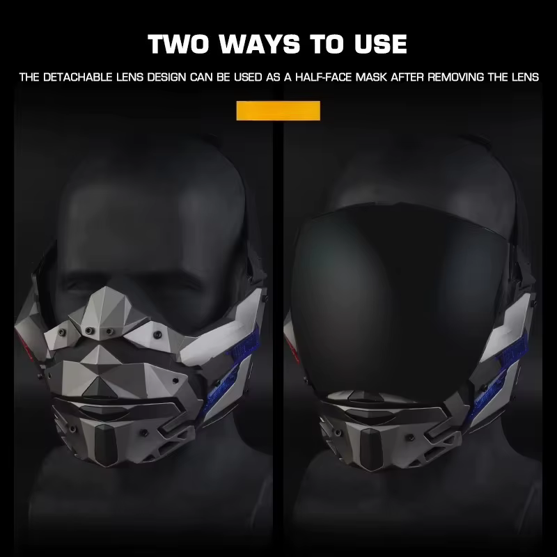 Máscara táctica nocturna media cara completa para Airsoft y Paintball - imagen 4