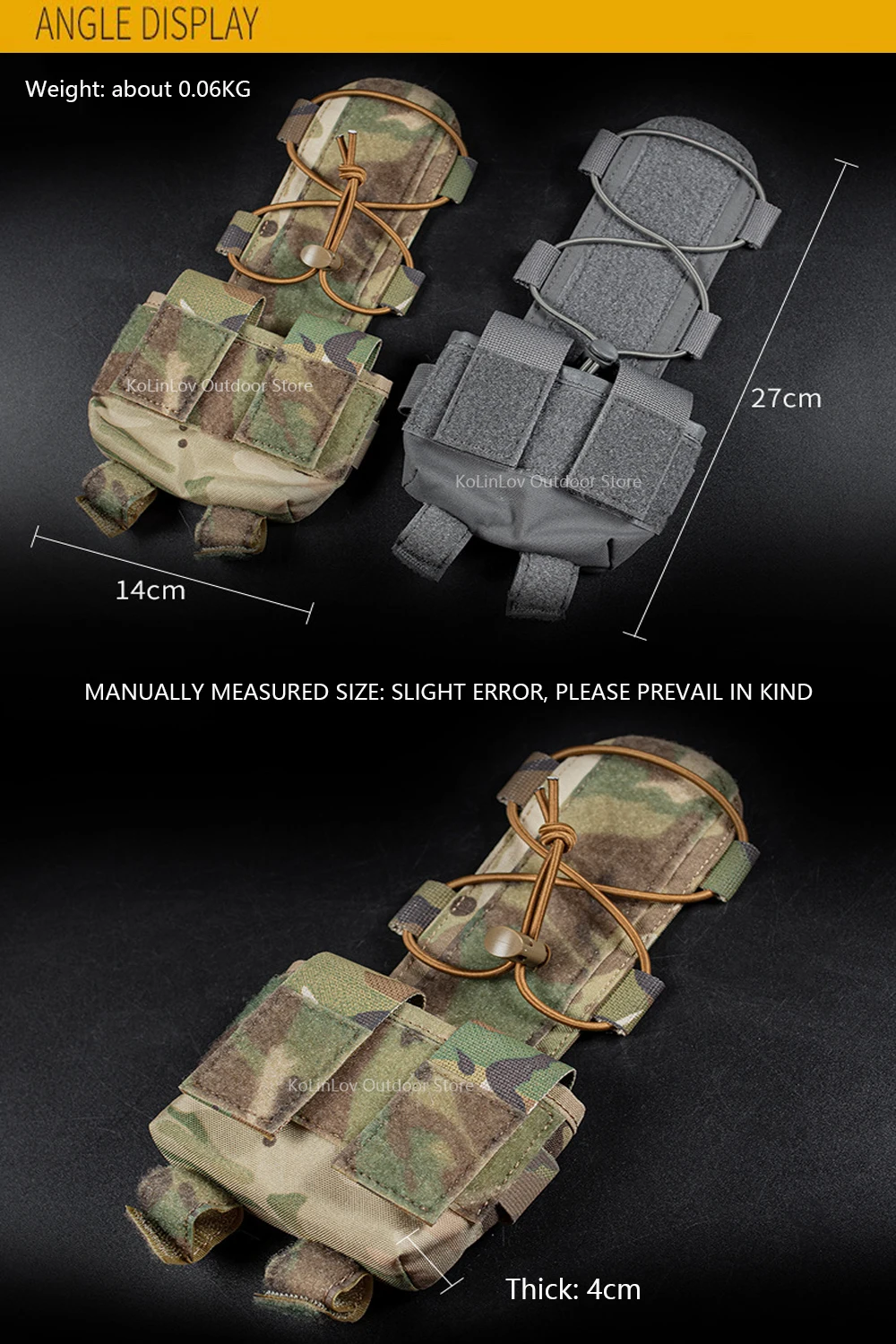 Detalle de la textura tipo cordura y cierre