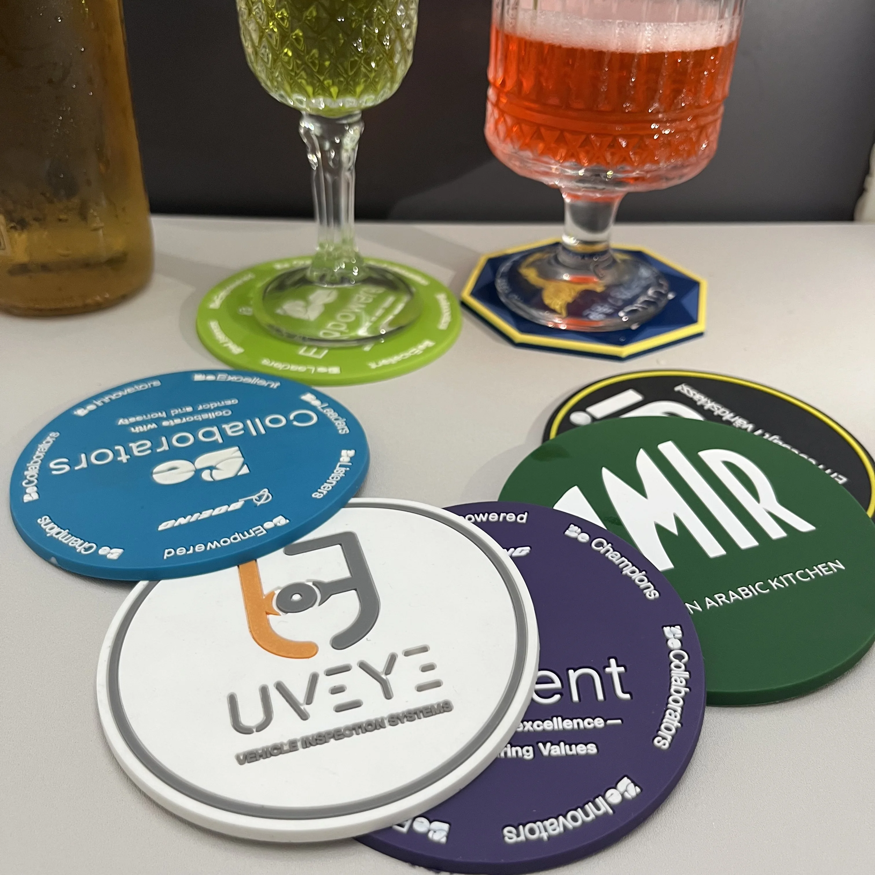 Posavasos redondos de PVC antideslizantes con logotipo personalizado - imagen 5