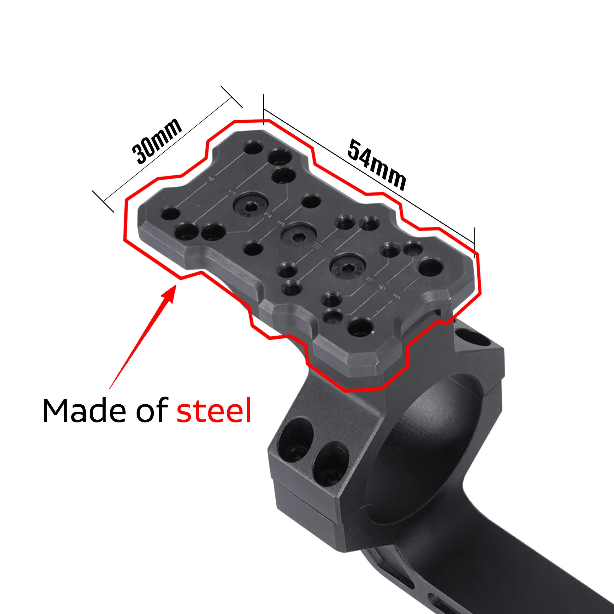 Placa desplazada y componentes de sujeción
