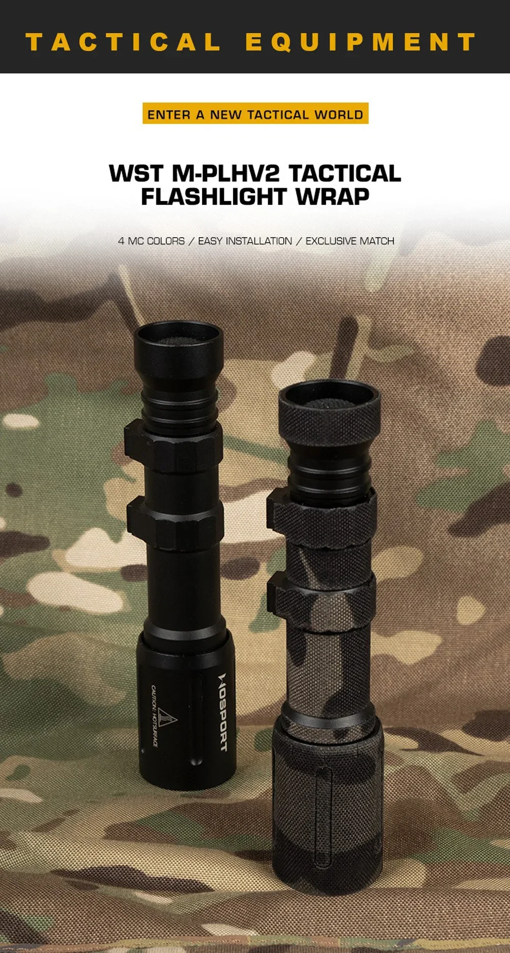 Parche de camuflaje Cordura para linterna táctica PLH V2