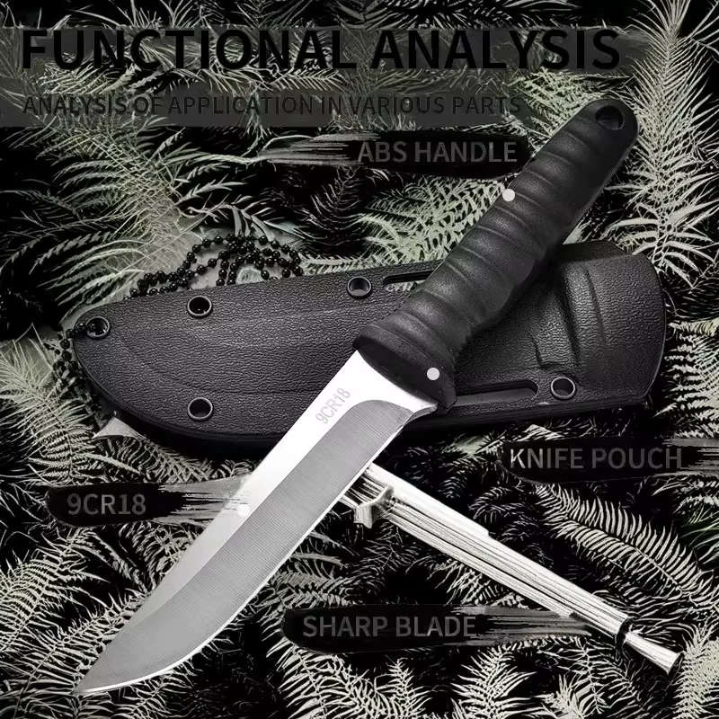 Cuchillo deshuesar acero inoxidable 5Cr15Mov con funda pesca camping