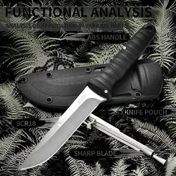 Cuchillo deshuesar acero inoxidable 5Cr15Mov con funda pesca camping