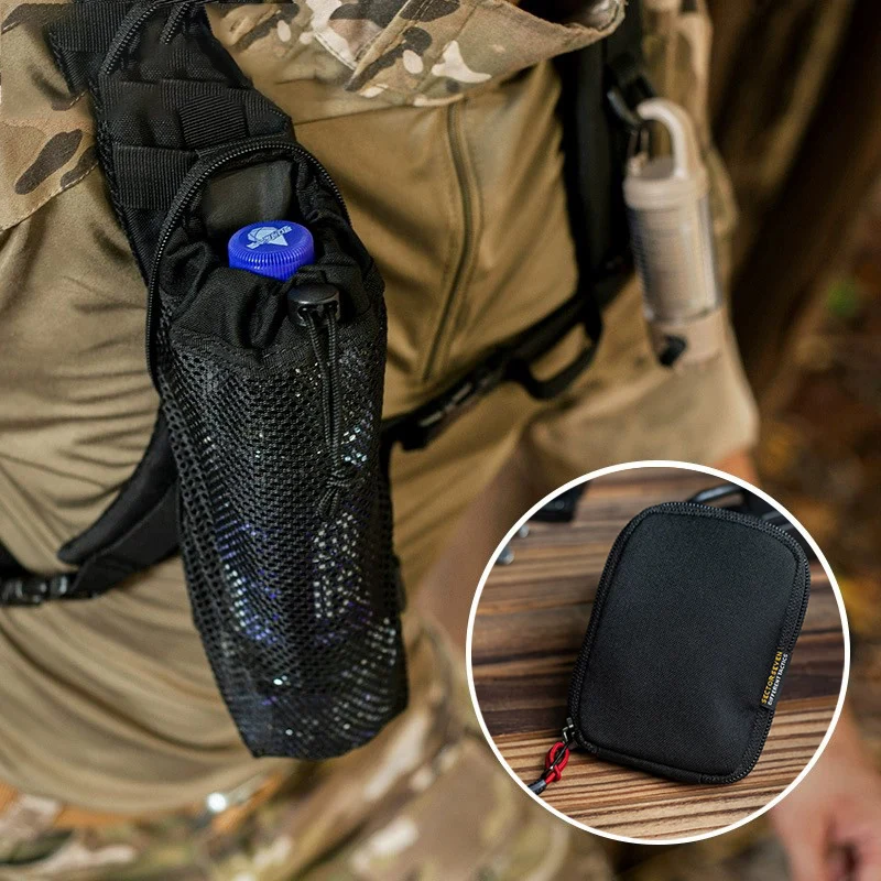 Bolsa táctica MOLLE para botella de agua, funda plegable malla - imagen 2
