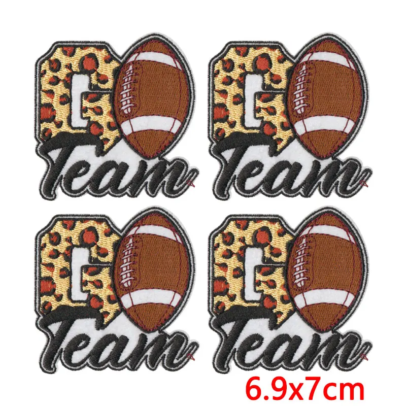 Parche termoadhesivo leopardo con lazo, fútbol y amor estilo preppy - imagen 3