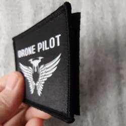 Parche táctico de piloto de dron con alas y velcro