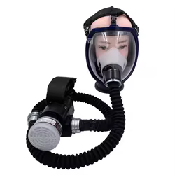 Máscara de gas eléctrica flujo constante protección aerosoles químicos