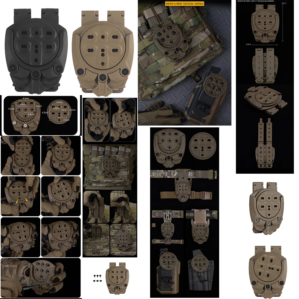 Adaptador base MOLLE desconexión rápida 360° táctica - imagen 4