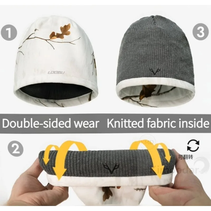 Gorro cálido de camuflaje doble cara para caza y outdoor - imagen 4