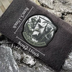Parche táctico Death Before Dishonor calavera y guadaña con velcro