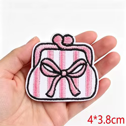 Parches termoadhesivos Pink Bow con dibujos animados, tacón alto