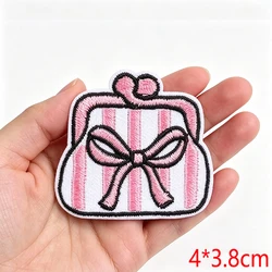 Parches termoadhesivos Pink Bow con dibujos animados, tacón alto