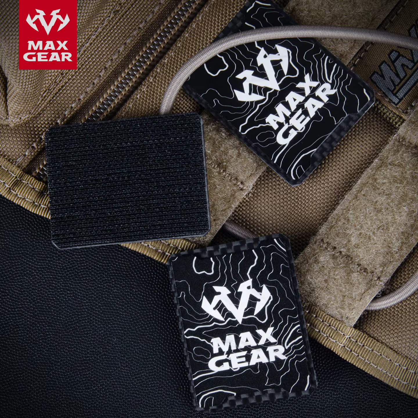 MAXGEAR Parche táctico MOLLE carbono negro sobre base aluminio - imagen 3