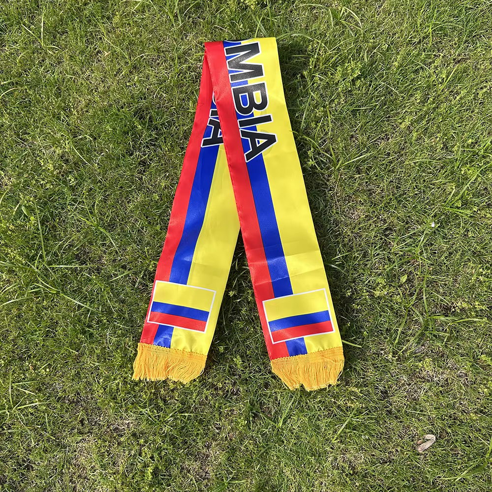 Sky Flag bufanda satén bandera Colombia doble cara con borlas - imagen 5