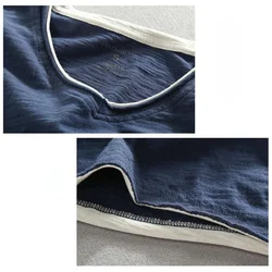 Camiseta manga larga táctica hombre algodón cuello V vintage