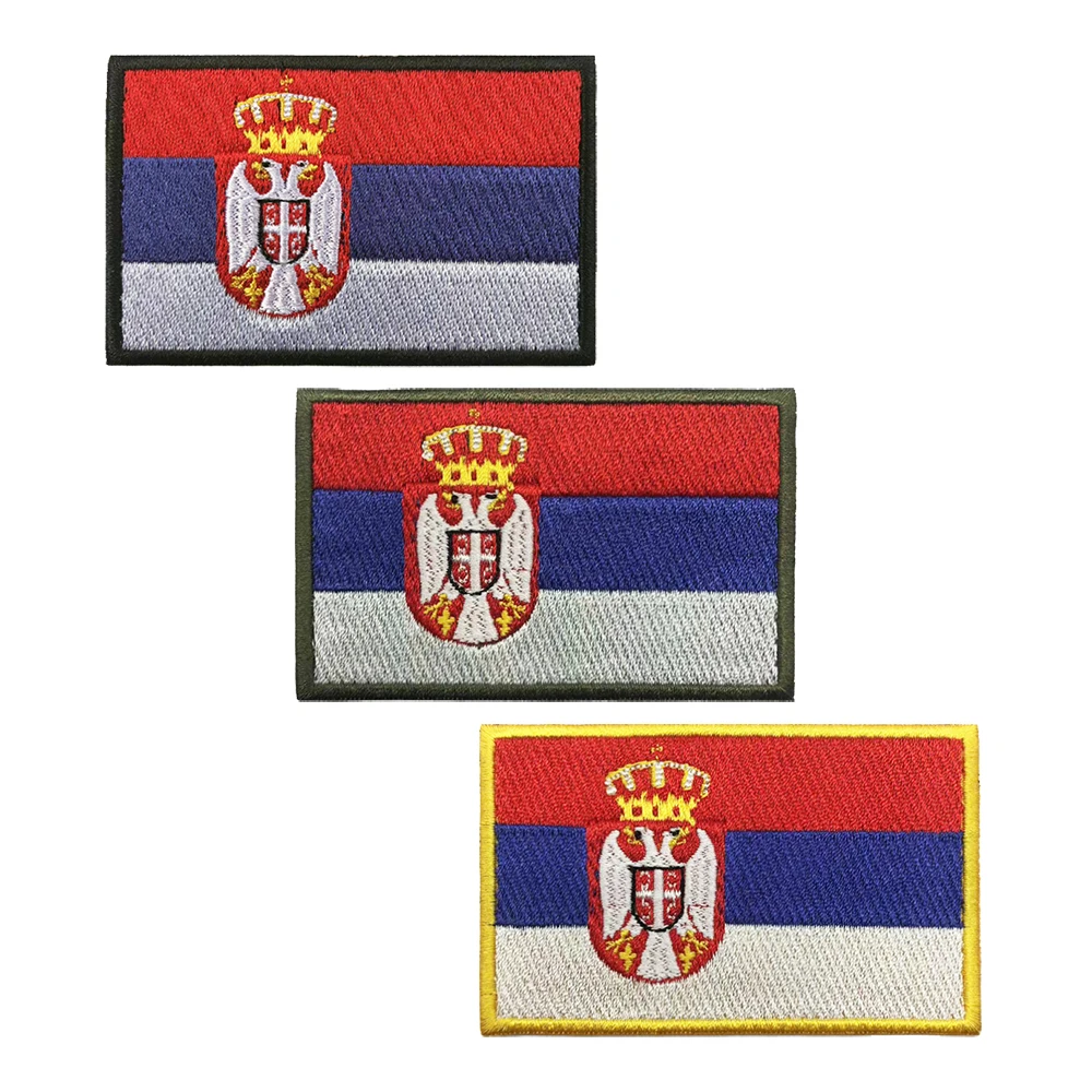 Parche táctico bordado bandera Serbia morale patch para velcro
