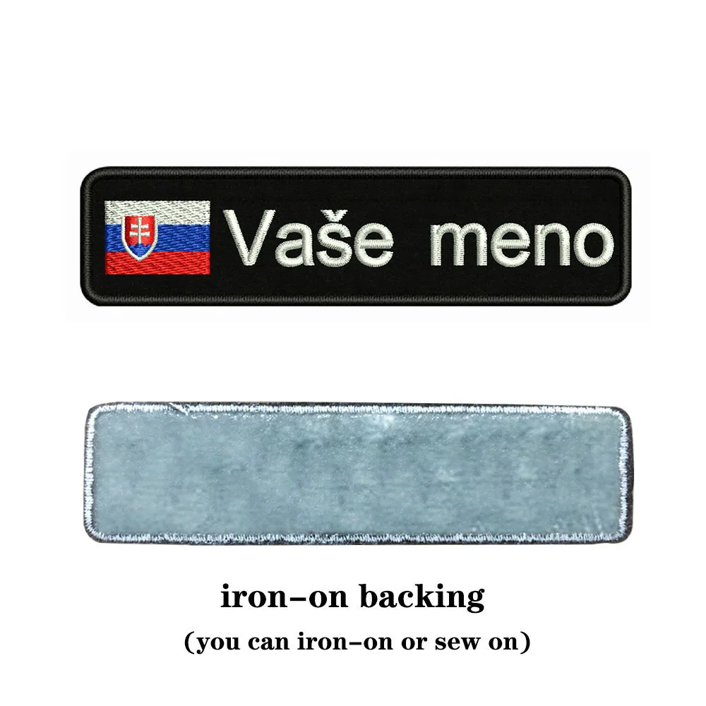 Parche bordado personalizado con nombre - Bandera Eslovaquia 10x2,5cm - imagen 5