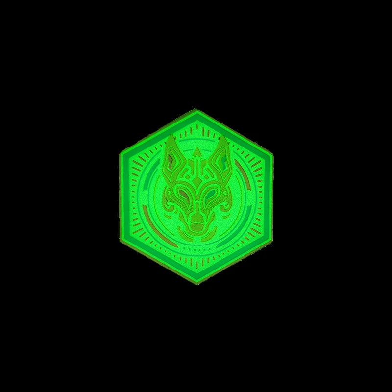 Parche táctico luminoso Tigre y Lobo – Hexagonal UV