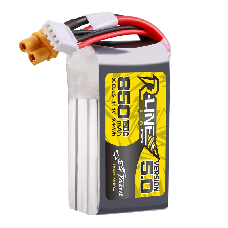 Batería LiPo vista superior con conectores XT30 y XT60
