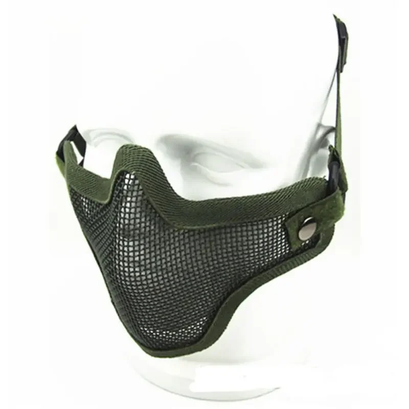 Mascarilla táctica media cara malla metálica camuflaje paintball - imagen 5