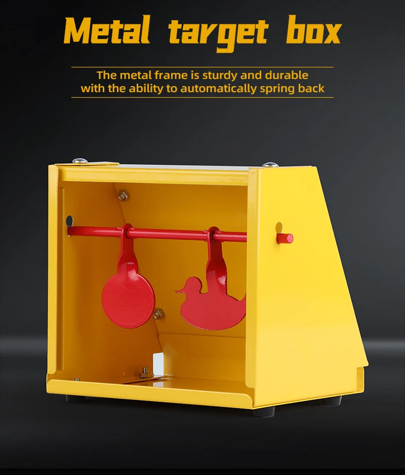 Caja de metal y diana