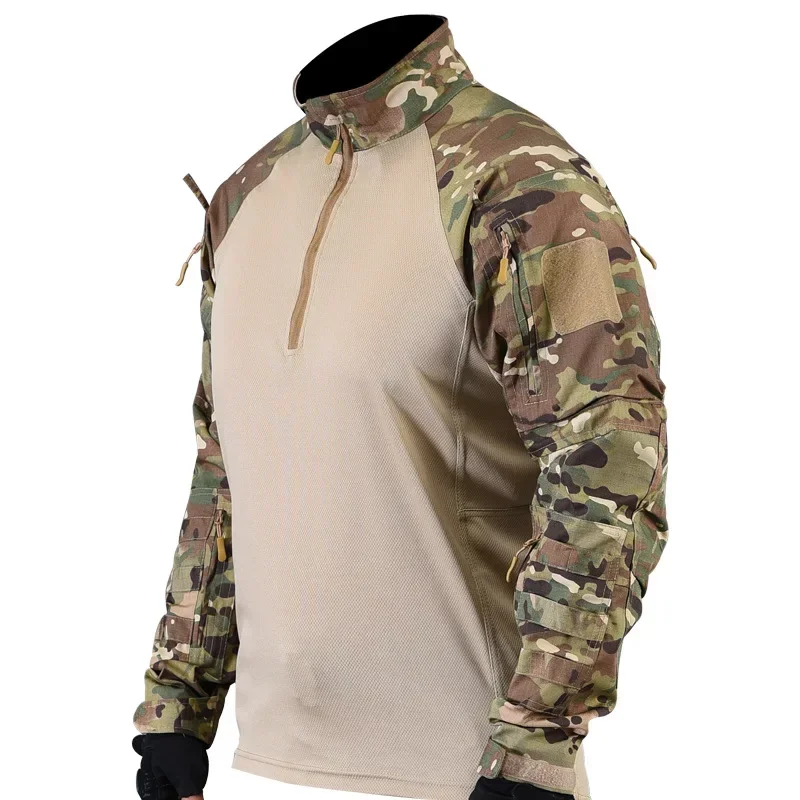 Camisa táctica manga larga multicam negro con cremallera frontal - imagen 2