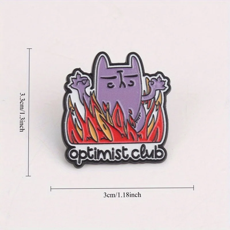 Pin lanzallamas táctico Optimist irónico: gato Zen morado - imagen 5