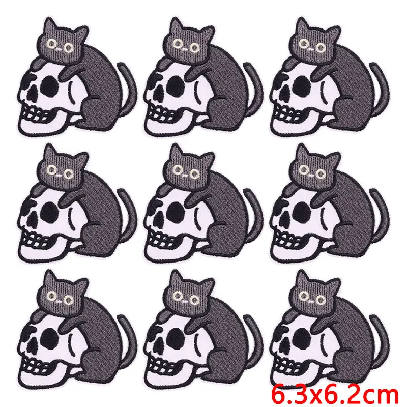 Parches bordados Hip Hop para ropa - araña/gato, planchar en lote - imagen 2