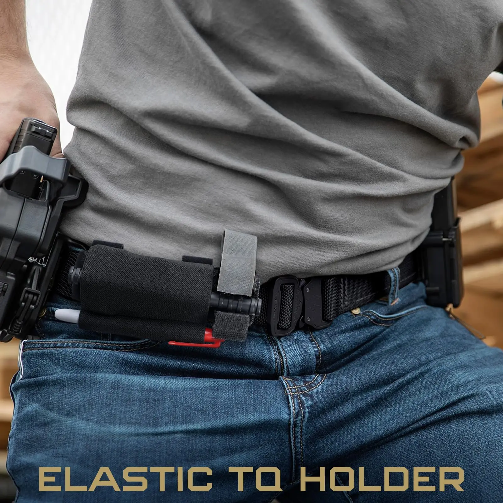 Porta torniquete MOLLE elástico con gancho y bucle para cinturón - imagen 5