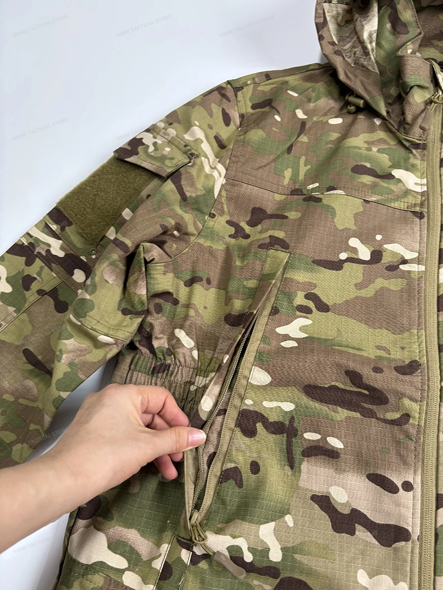 Chaqueta táctica camuflaje ripstop con capucha resistente al desgaste - imagen 5