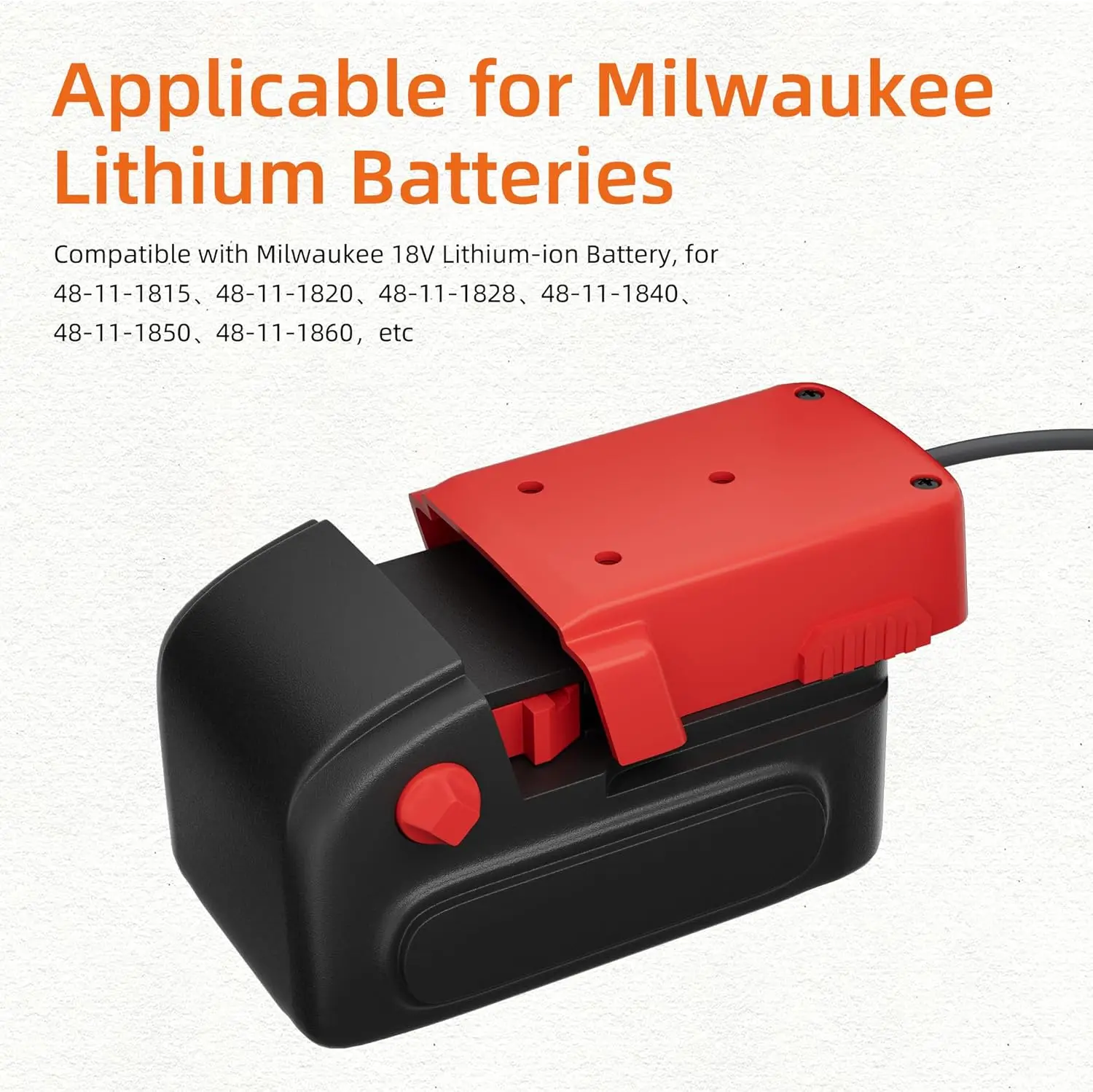 Cable adaptador CC batería Milwaukee, cobre puro baja resistencia camping - imagen 4
