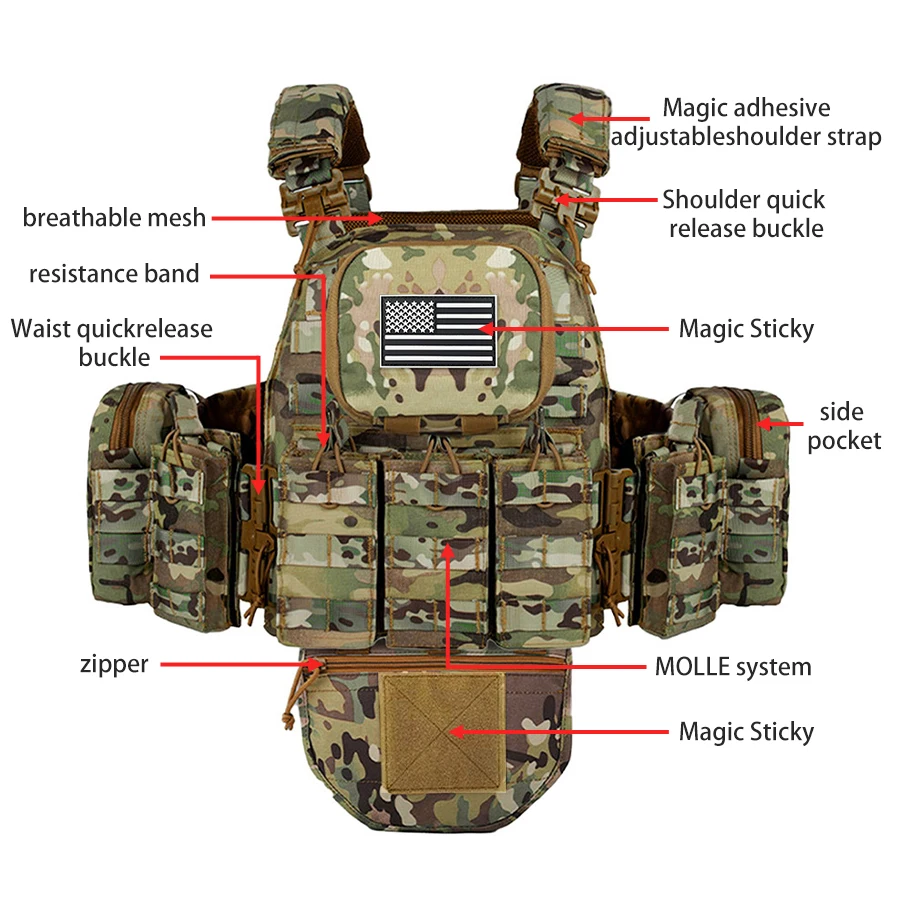 Detalle del sistema MOLLE para personalizar la carga