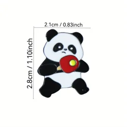 Broche esmaltado metal panda tenis de mesa, pin para solapa
