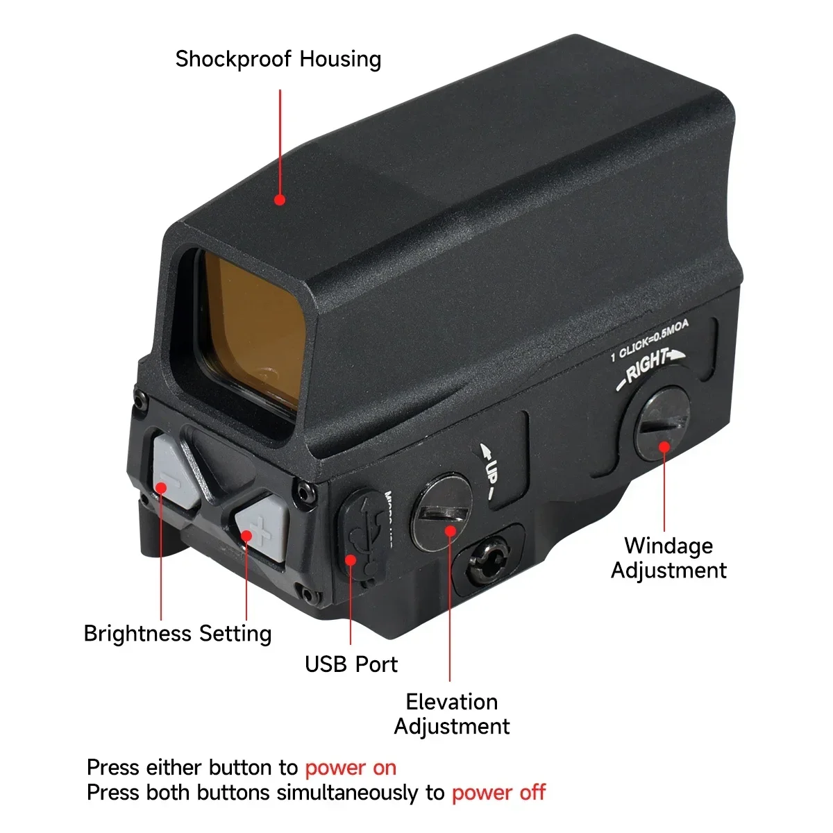 Mira punto rojo táctica VT Holográfica para rifles caza - imagen 5