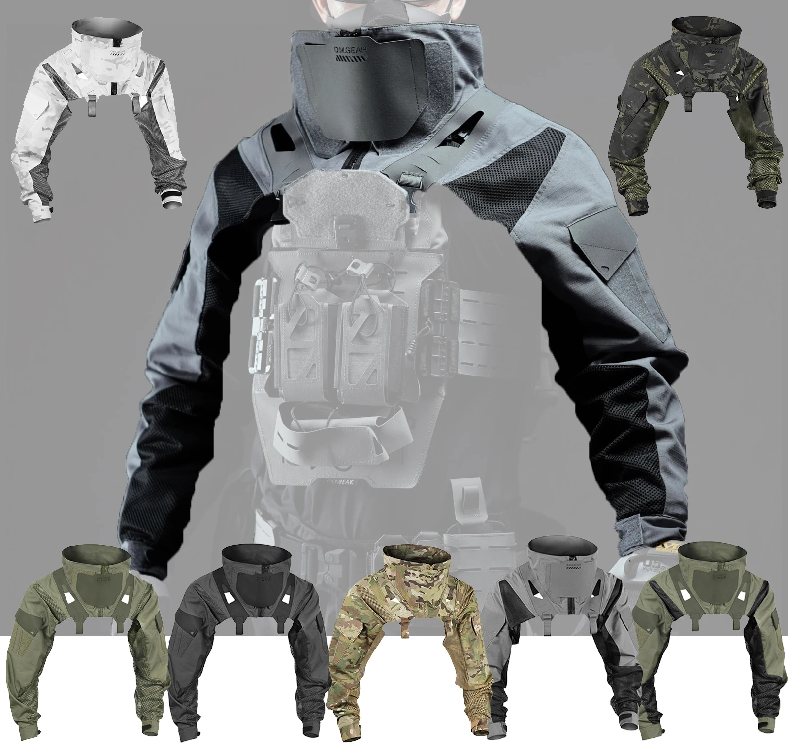 Uniforme táctico transpirable resistente al sol mangas para chaleco - imagen 3