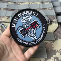 Parche táctico Velcro mano esqueleto gamer nivel completo