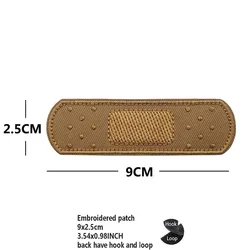 Parche bordado tela con tira adhesiva y gancho para mochila