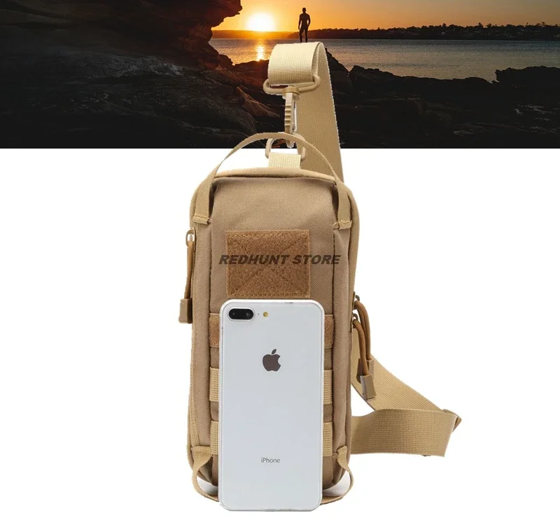 Mochila táctica de hombro CLUSGO con compartimentos organizados