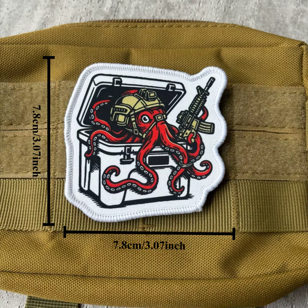 Parche táctico velcro gancho y bucle pulpo rojo para casco militar - imagen 4