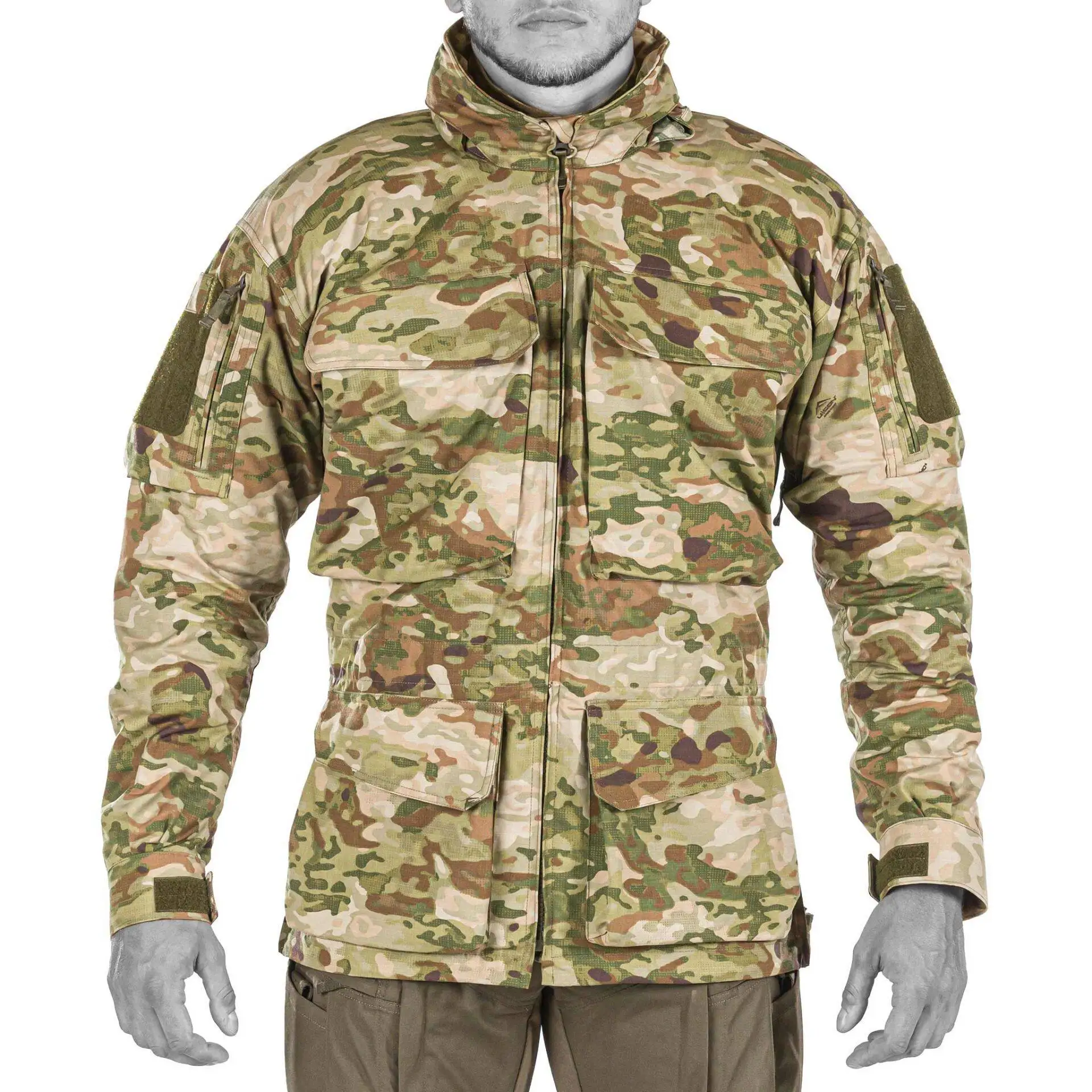 UF Chaqueta táctica camuflaje cortavientos longitud media para caza