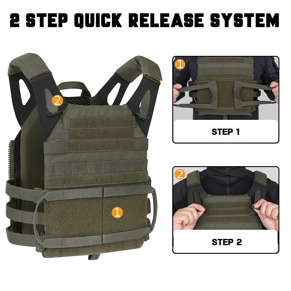 KRYDEX JPC 2 chaleco portaplacas táctico MOLLE con mochila Zip-on - imagen 4