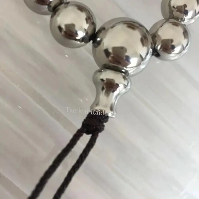 Pulsera cuentas en titanio pulido con cabezal Buda - imagen 5