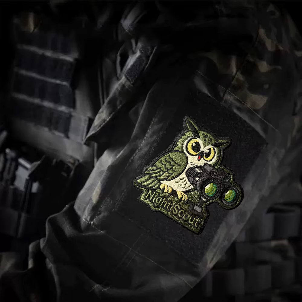 Night Scout parche táctico moral bordado con humor gancho y bucle - imagen 3