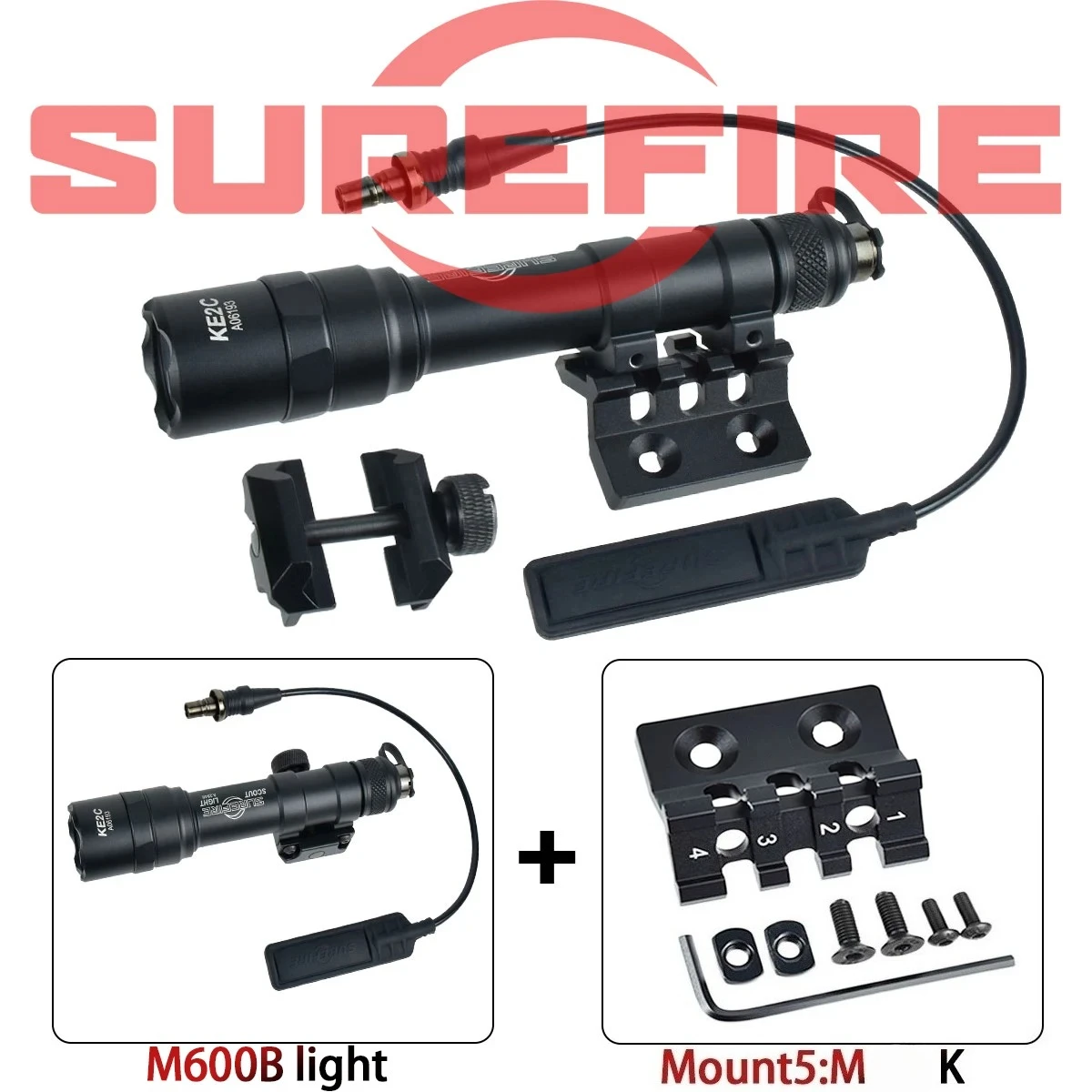 Linterna táctica Surefire SF M600 con soporte M-LOK y riel 20 mm - imagen 2