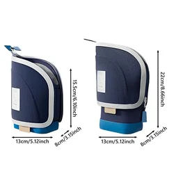Estuche retráctil portátil para bolígrafos con soporte vertical
